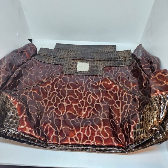 Miche Drew Prima Deep Cinnamon & Brown Faux Croc Accents Shell - Picture 2 of 4
